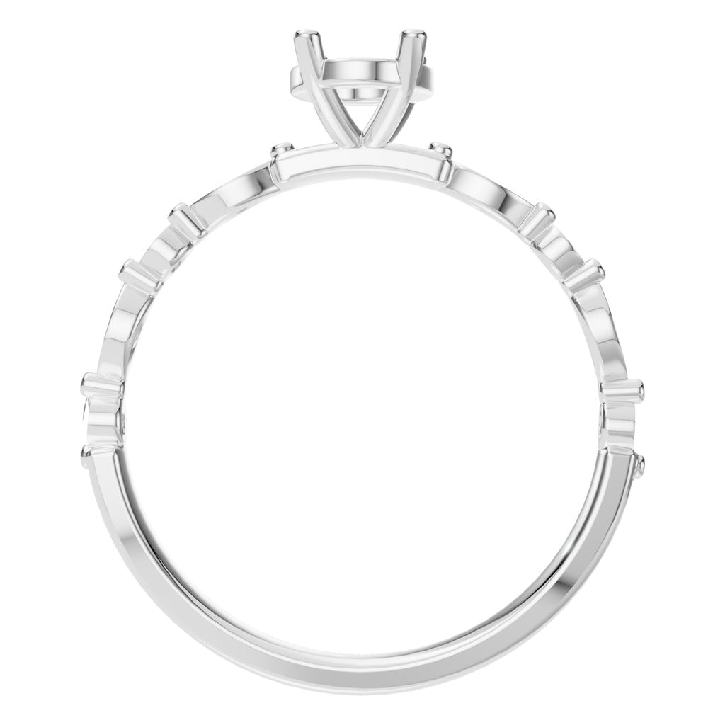 RI-0039 White Gold Ring UNSET - Top View