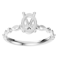 RI-0039 White Gold Ring UNSET - Front View