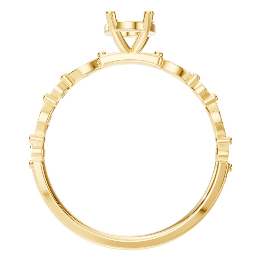 RI-0039 Yellow Gold Ring UNSET - Top View