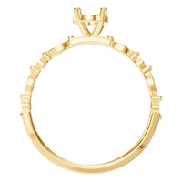 RI-0039 Yellow Gold Ring UNSET - Top View