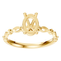 RI-0039 Yellow Gold Ring UNSET - Front View