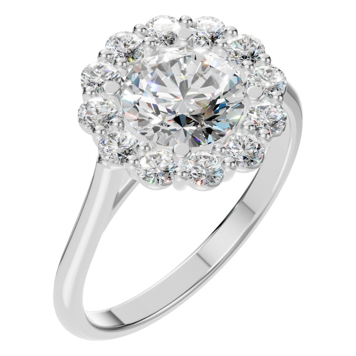 Floral Halo Ring Mounting - Round 6.4mm