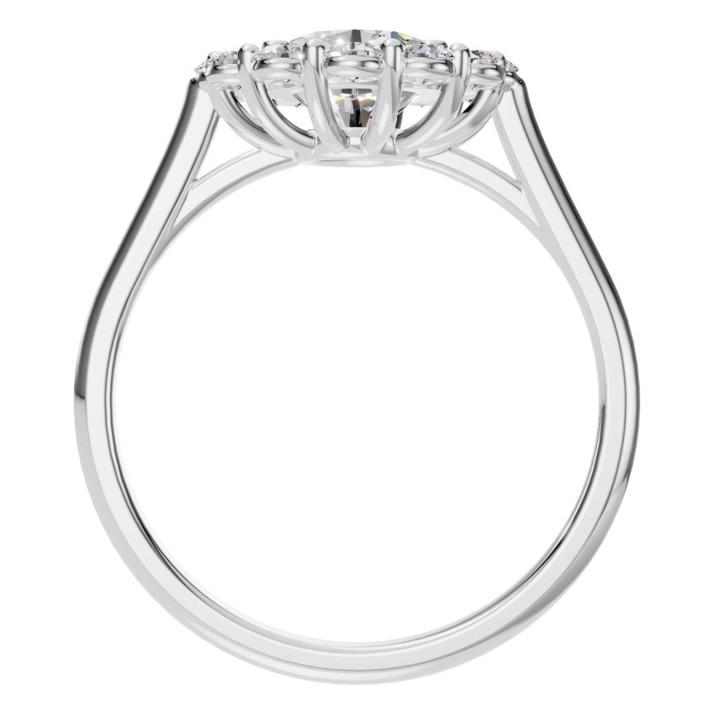 RI-0051 White Gold Ring SET - Top View