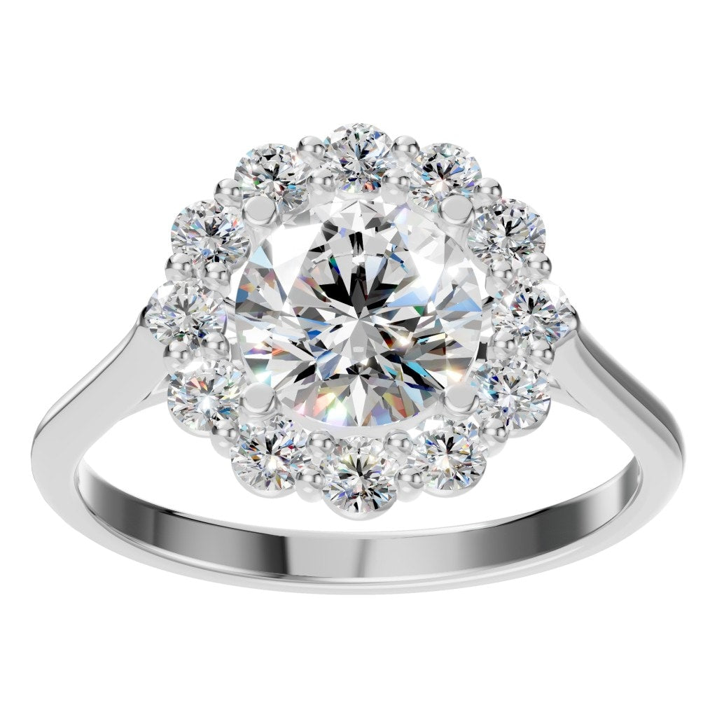 RI-0051 White Gold Ring SET - Front View