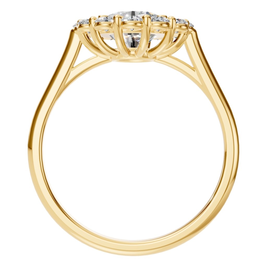 RI-0051 Yellow Gold Ring SET - Top View