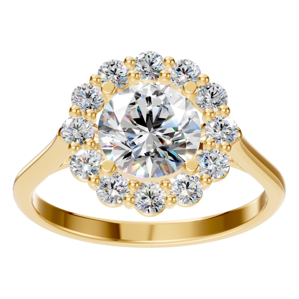 RI-0051 Yellow Gold Ring SET - Front View