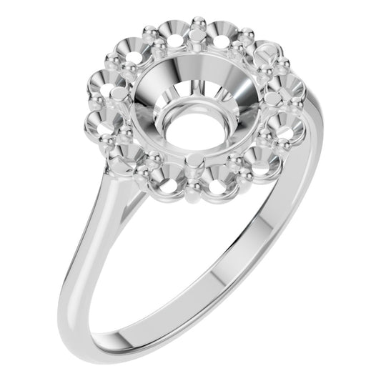 RI-0051 White Gold Ring UNSET - Main View