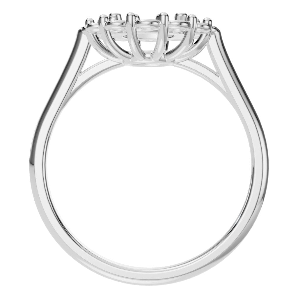 RI-0051 White Gold Ring UNSET - Top View