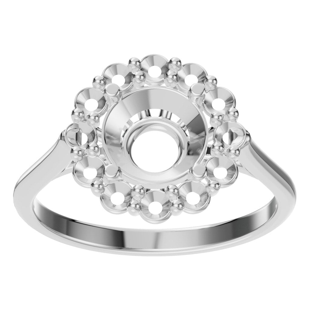 RI-0051 White Gold Ring UNSET - Front View