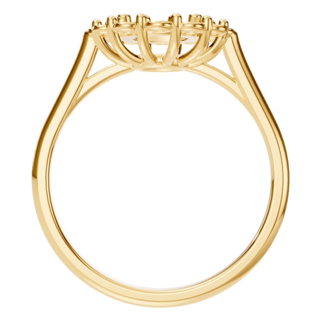 RI-0051 Yellow Gold Ring UNSET - Top View