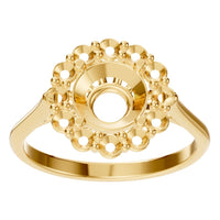 RI-0051 Yellow Gold Ring UNSET - Front View