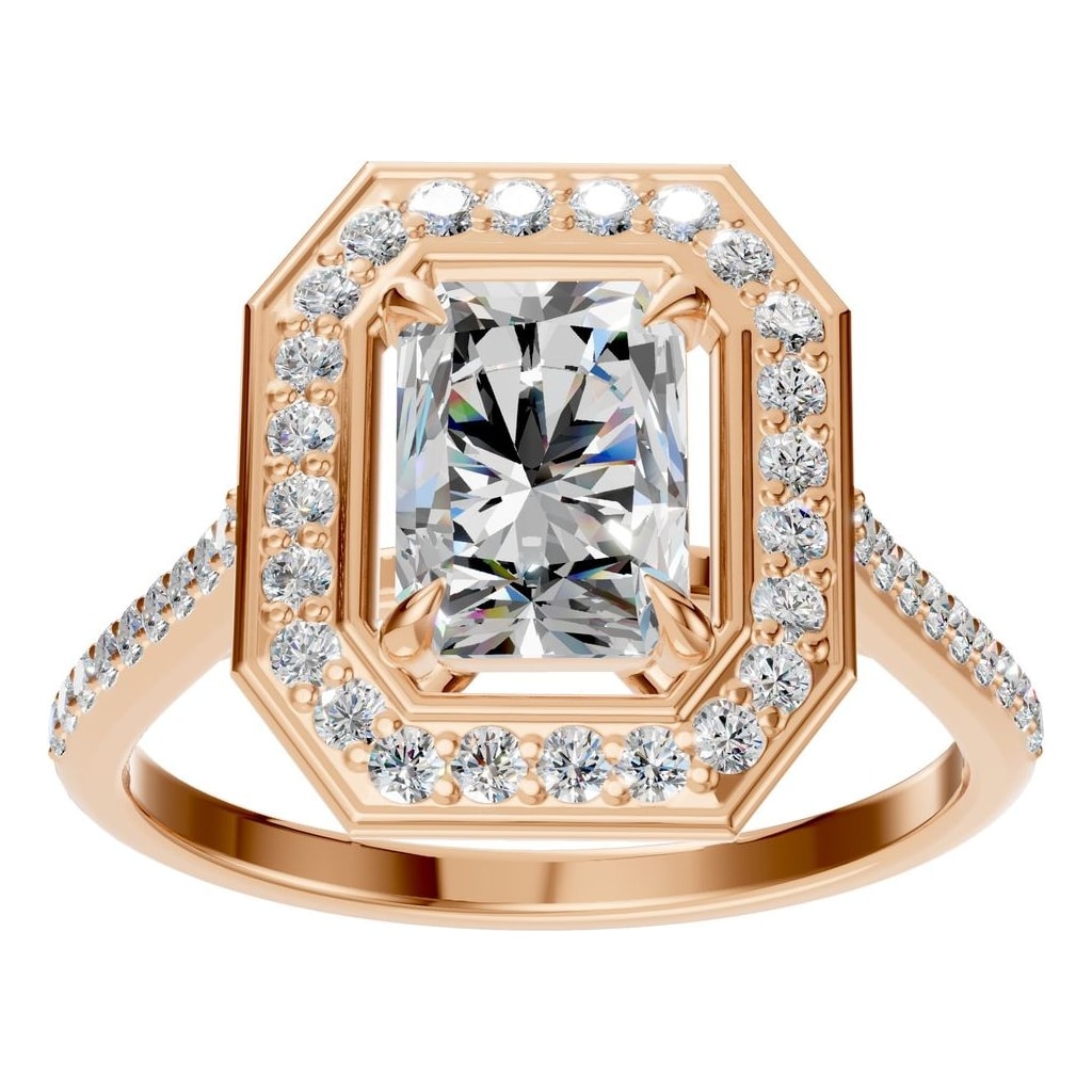 RI-0073 Rose Gold Ring SET - Front View