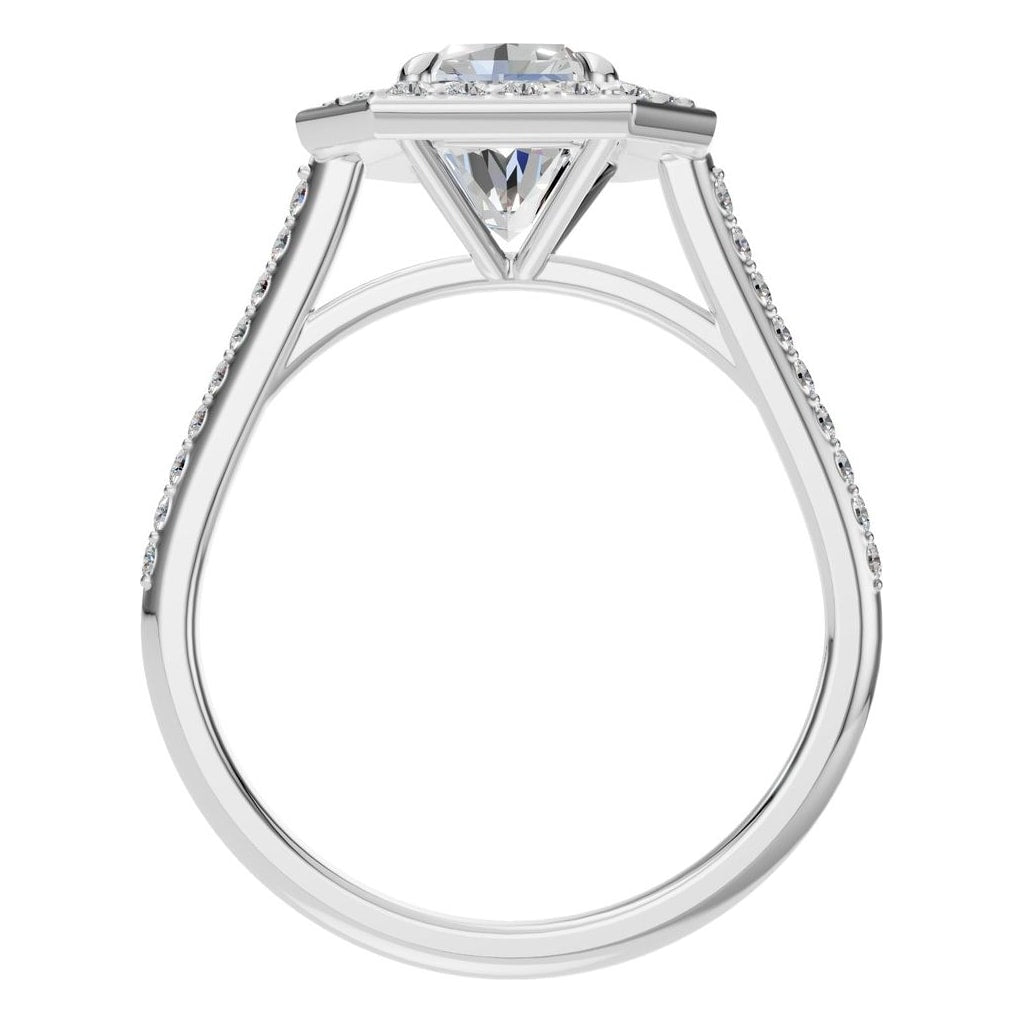 RI-0073 White Gold Ring SET - Top View