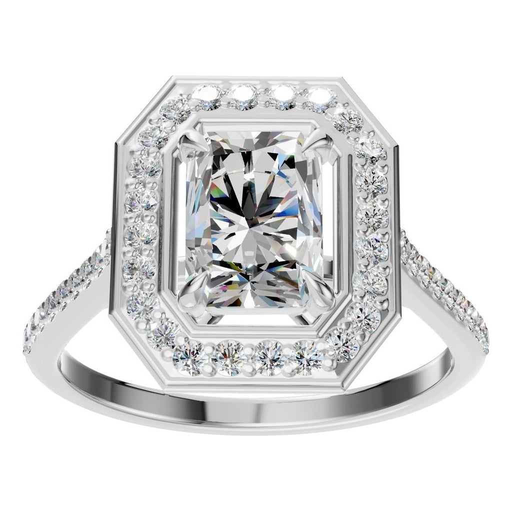 RI-0073 White Gold Ring SET - Front View
