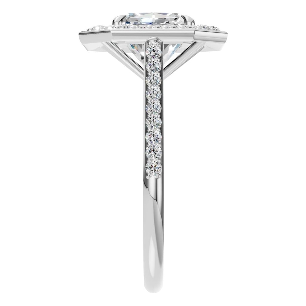 RI-0073 White Gold Ring SET - Side View
