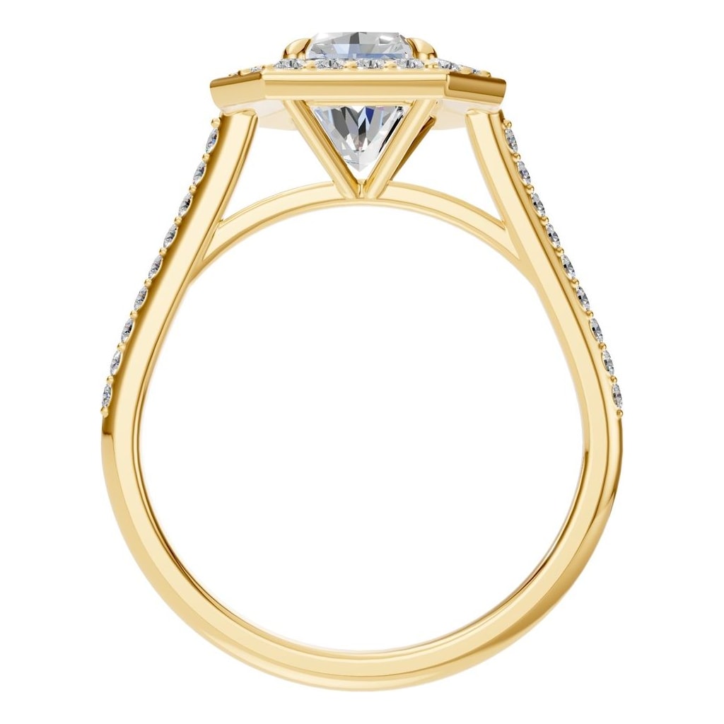 RI-0073 Yellow Gold Ring SET - Top View