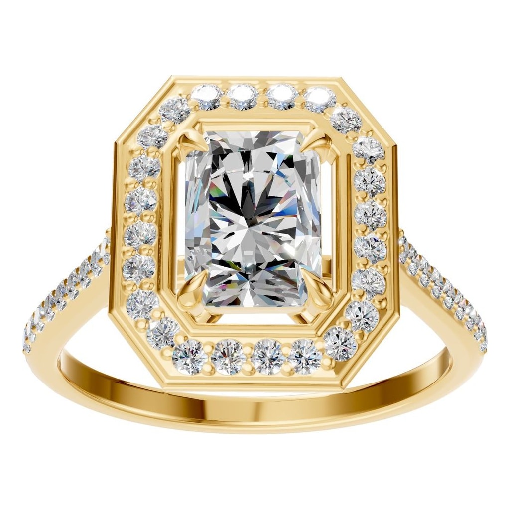RI-0073 Yellow Gold Ring SET - Front View