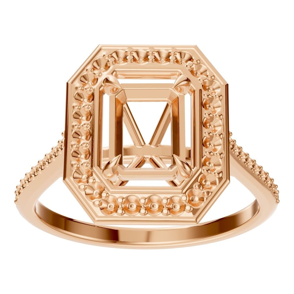 RI-0073 Rose Gold Ring UNSET - Front View