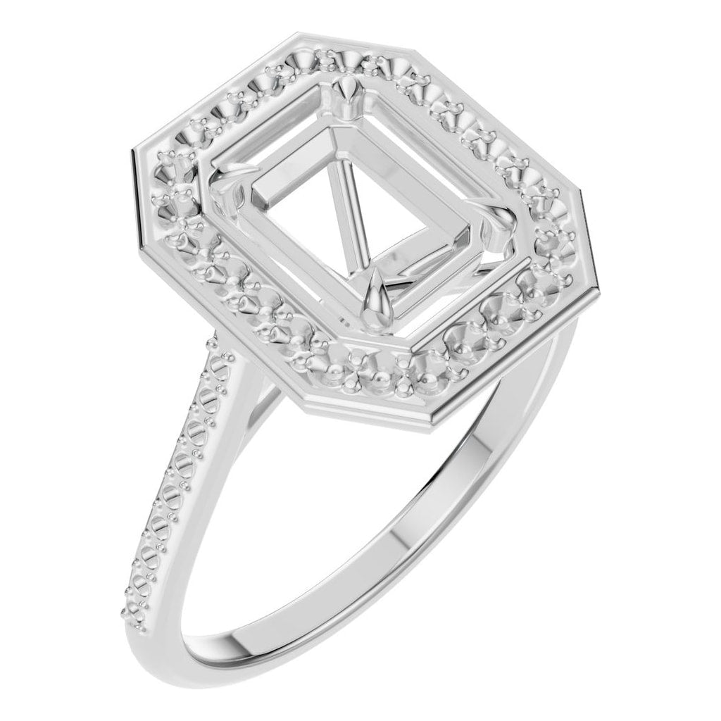 RI-0073 White Gold Ring UNSET - Main View
