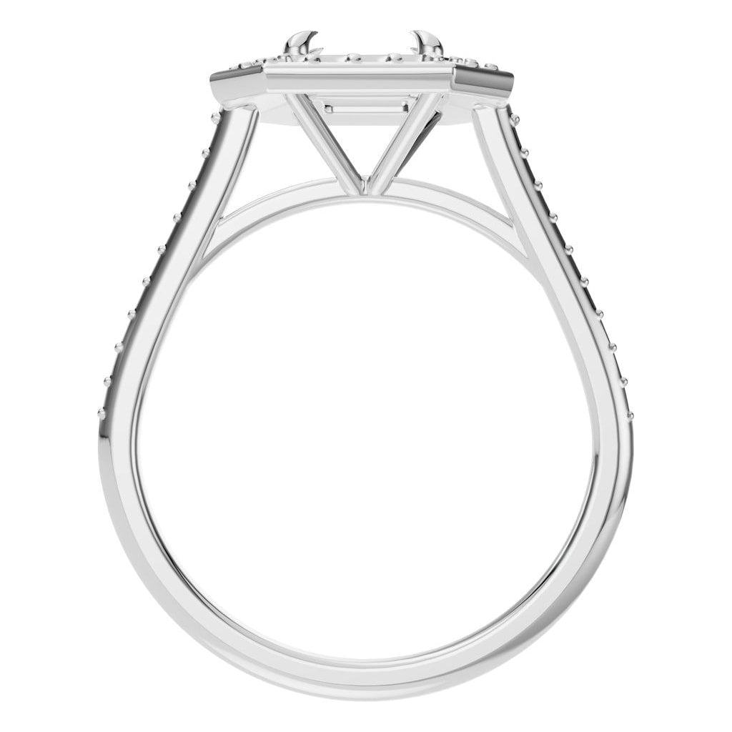 RI-0073 White Gold Ring UNSET - Top View