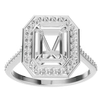 RI-0073 White Gold Ring UNSET - Front View
