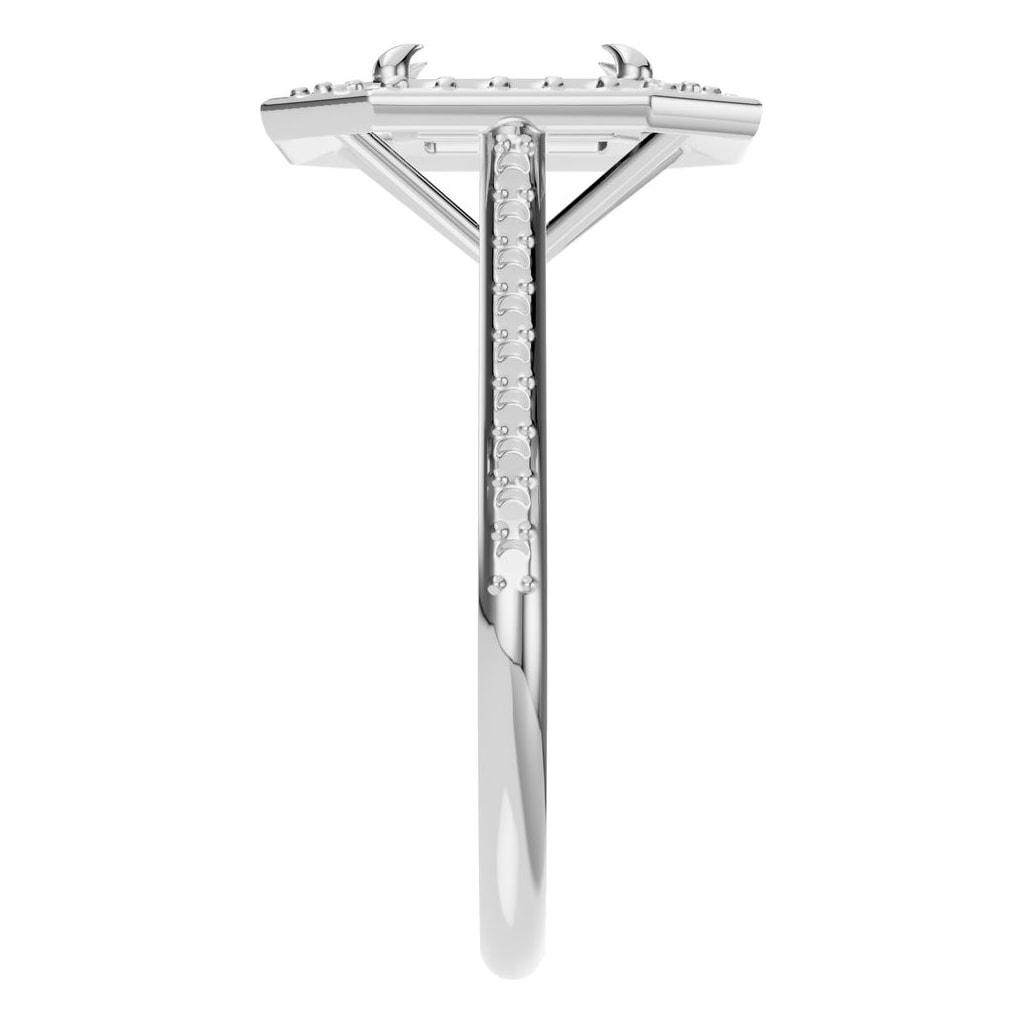 RI-0073 White Gold Ring UNSET - Side View