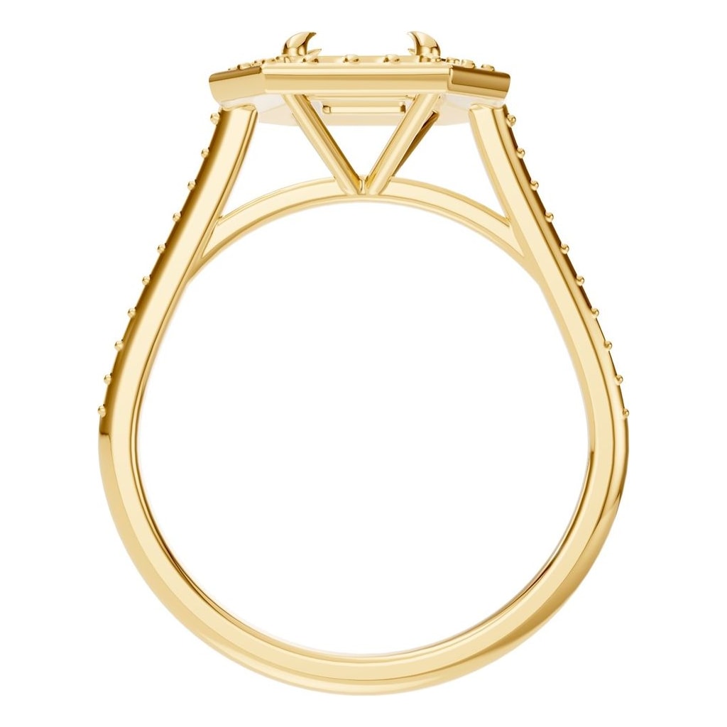 RI-0073 Yellow Gold Ring UNSET - Top View