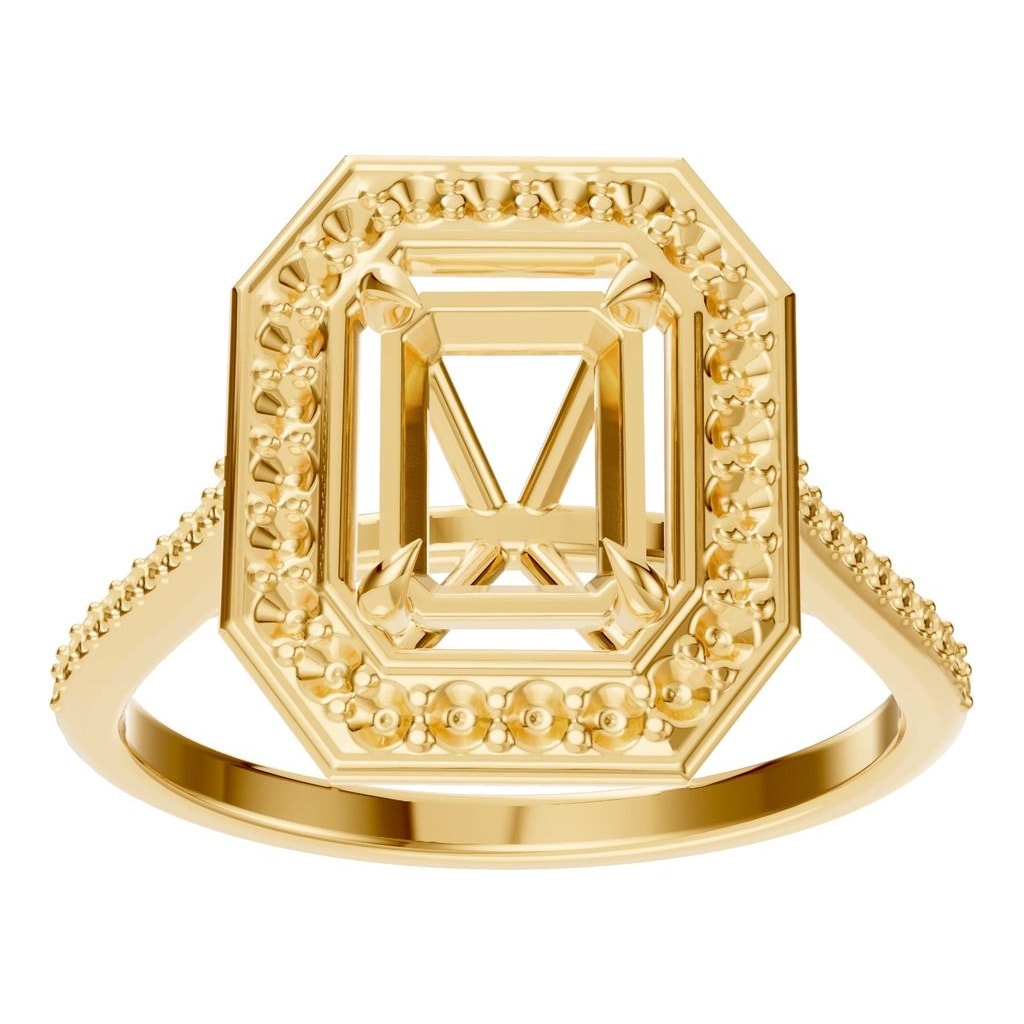 RI-0073 Yellow Gold Ring UNSET - Front View