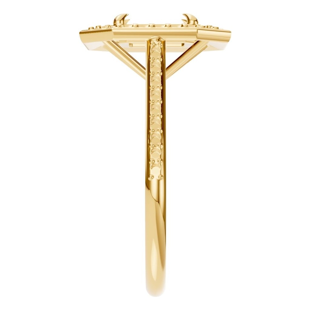 RI-0073 Yellow Gold Ring UNSET - Side View