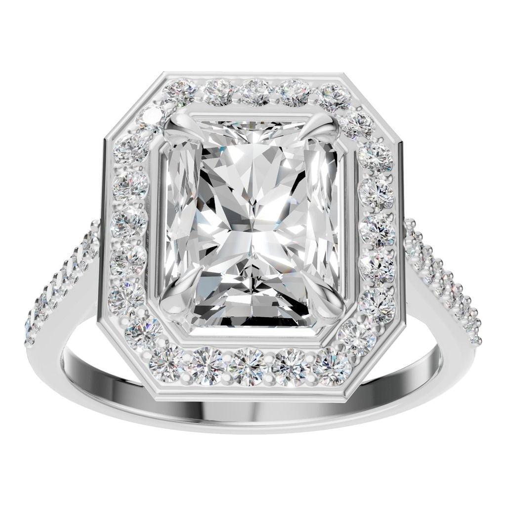 RI-0073 White Gold Ring SET - Front View