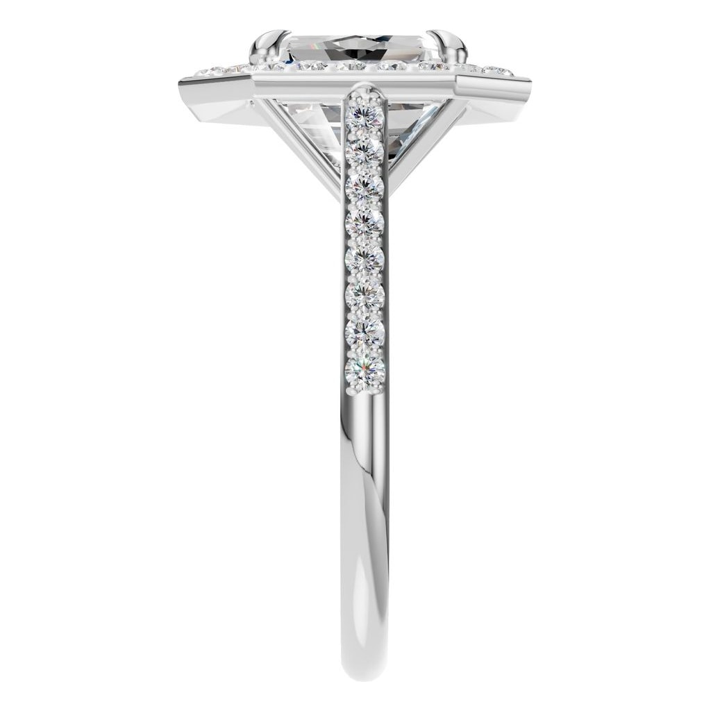 RI-0073 White Gold Ring SET - Side View