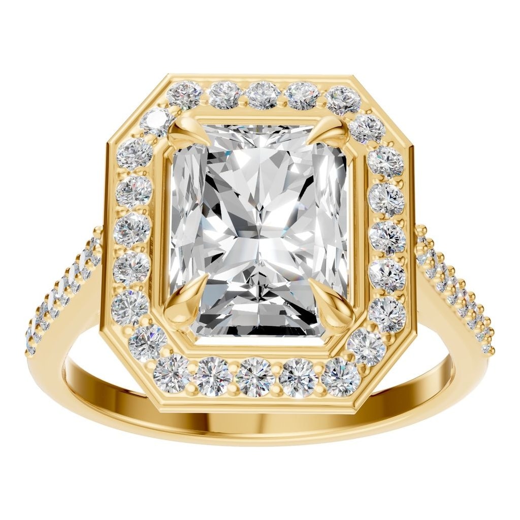 RI-0073 Yellow Gold Ring SET - Front View