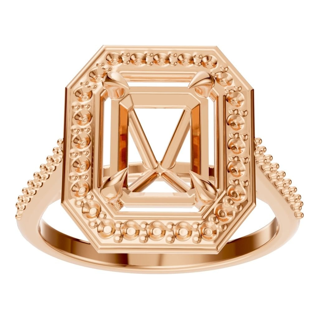 RI-0073 Rose Gold Ring UNSET - Front View