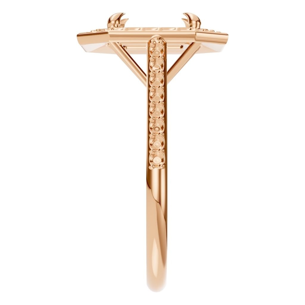 RI-0073 Rose Gold Ring UNSET - Side View