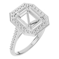 RI-0073 White Gold Ring UNSET - Main View