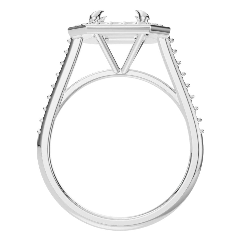 RI-0073 White Gold Ring UNSET - Top View