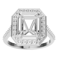 RI-0073 White Gold Ring UNSET - Front View