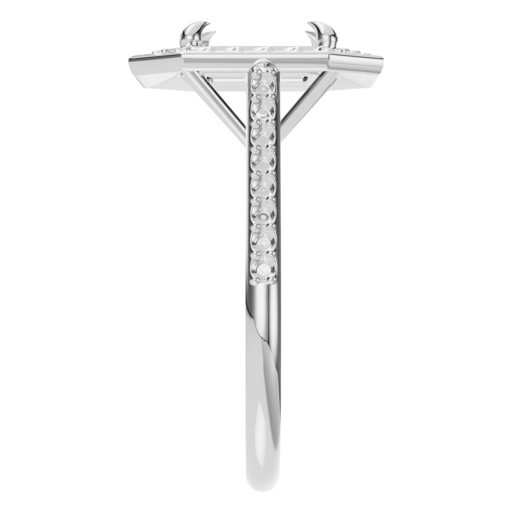 RI-0073 White Gold Ring UNSET - Side View