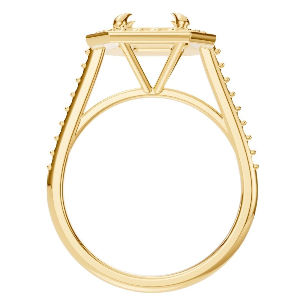 RI-0073 Yellow Gold Ring UNSET - Top View