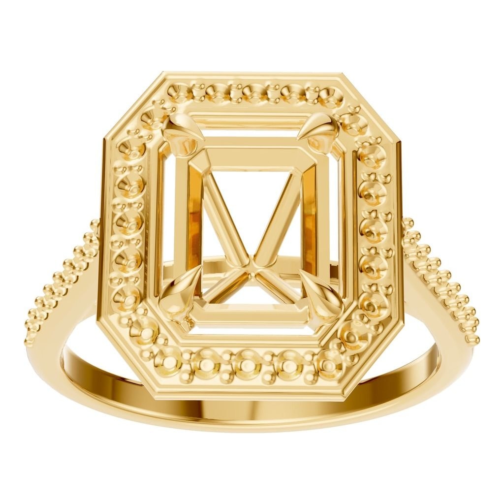 RI-0073 Yellow Gold Ring UNSET - Front View