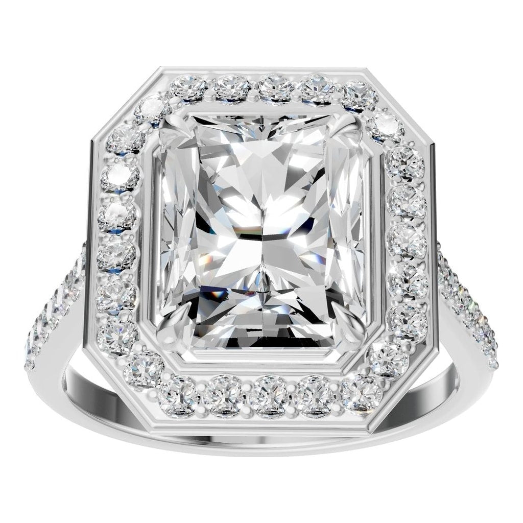 RI-0073 White Gold Ring SET - Front View