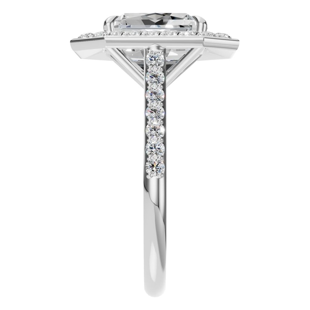 RI-0073 White Gold Ring SET - Side View