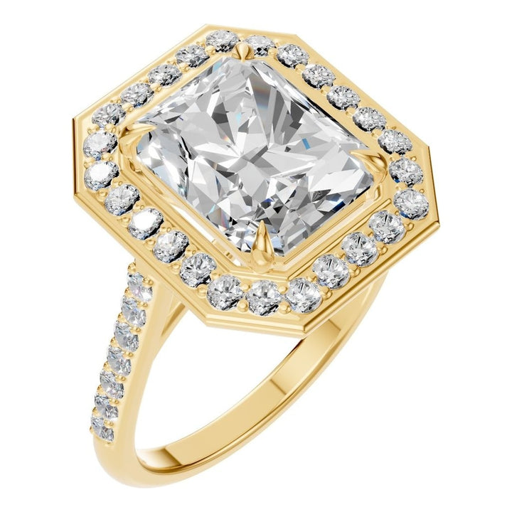 Accented Halo Ring Mounting - Emerald 9.5x7.5mm