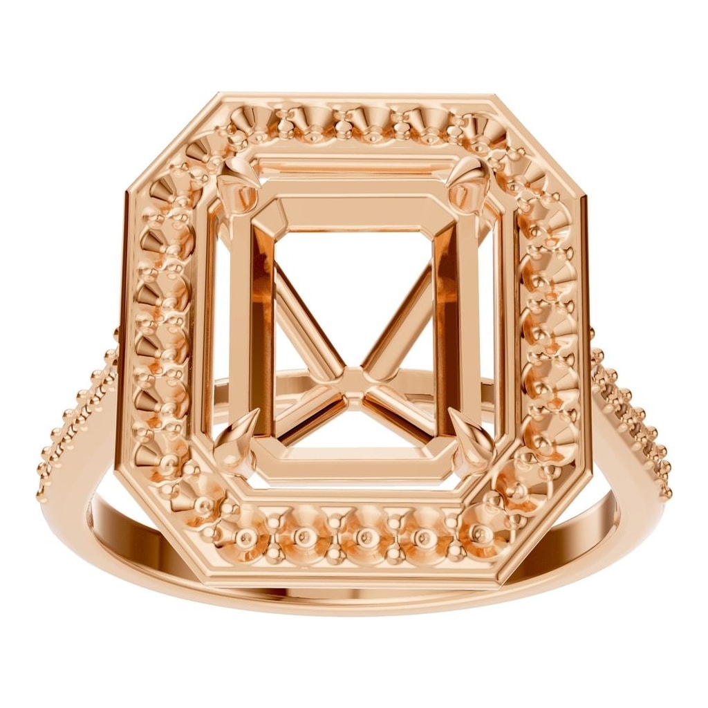 RI-0073 Rose Gold Ring UNSET - Front View