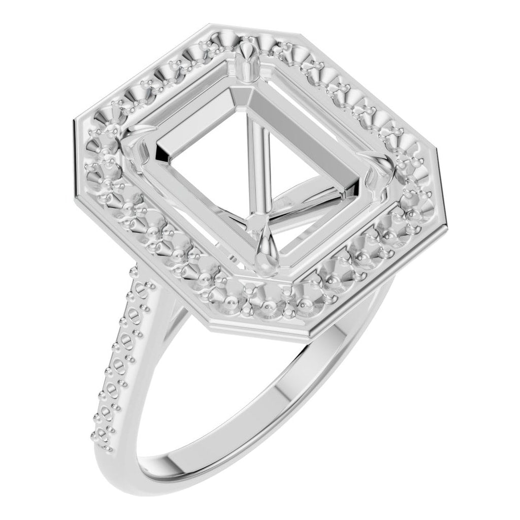 RI-0073 White Gold Ring UNSET - Main View