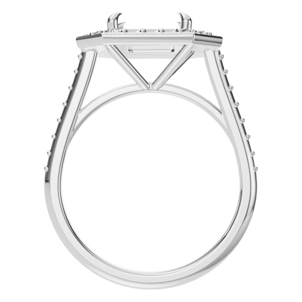 RI-0073 White Gold Ring UNSET - Top View