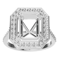 RI-0073 White Gold Ring UNSET - Front View