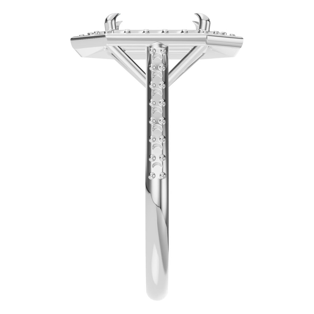 RI-0073 White Gold Ring UNSET - Side View
