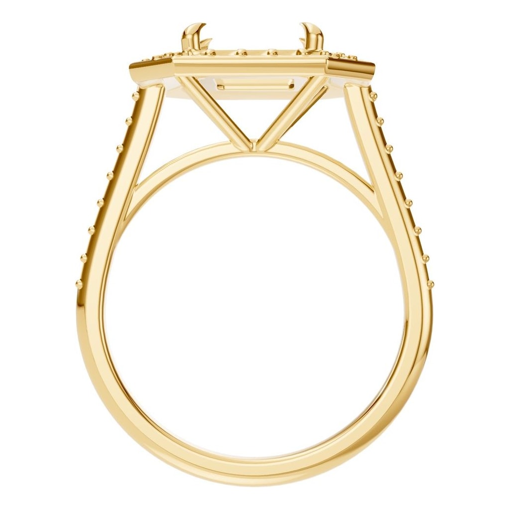 RI-0073 Yellow Gold Ring UNSET - Top View