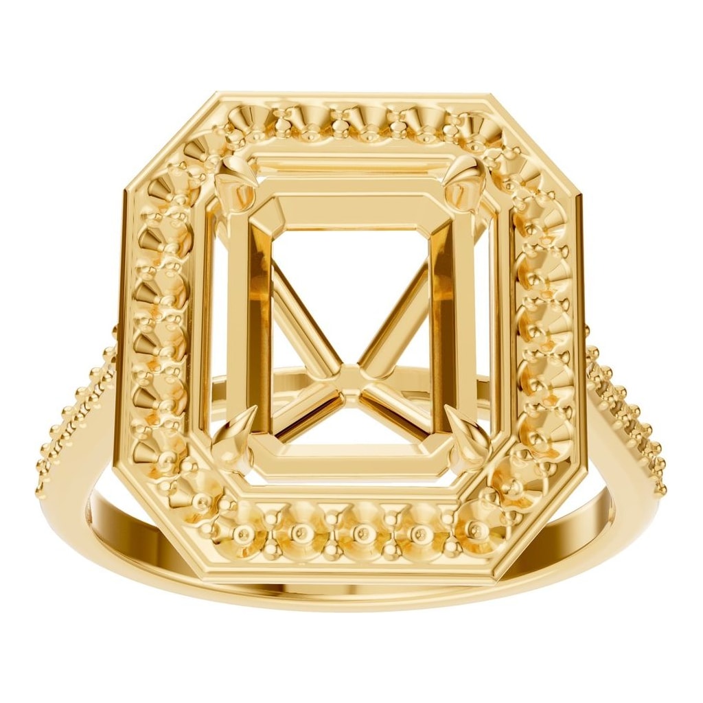 RI-0073 Yellow Gold Ring UNSET - Front View